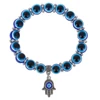 Kék hamsza karkötő ezüst medállal