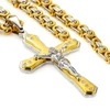 Arany-ezüst acél férfi kereszt nyaklánc