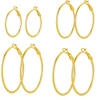 4 pár aranyozott acél karika fülbevaló
