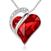 Piros szíves kristály nyaklánc