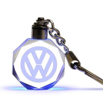 Világító VW kulcstartó gravírozott logóval
