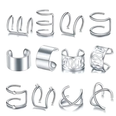 Acél 12 db-os fülbevaló szett