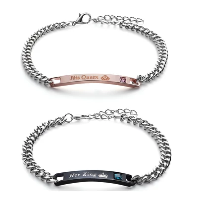 Acél King-Queen páros karkötő