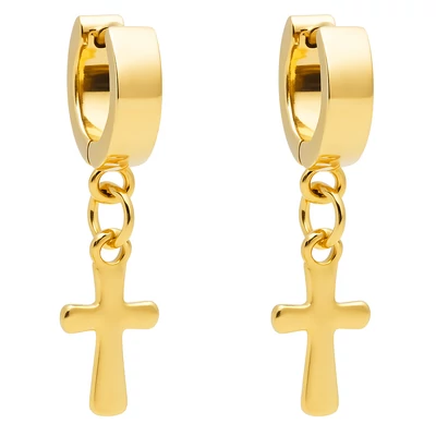 Uniszex acél keresztes fülbevaló