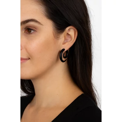 Fekete spirál fültágító szett 