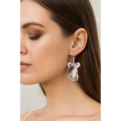 Akril koalás fülbevaló