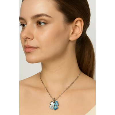 Strasszos négylevelű lóhere nyaklánc