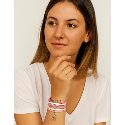 Táncos bőrszálas karkötő