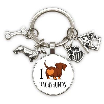 Üveges tacskó kulcstartó