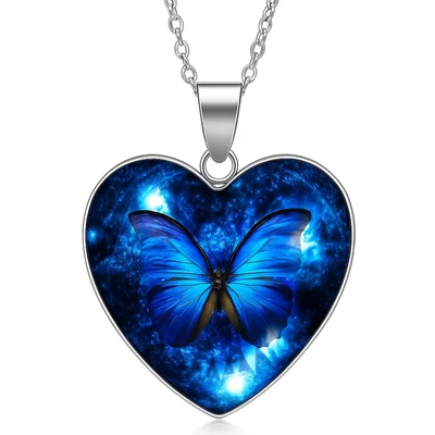 Szív alakú pillangós nyaklánc