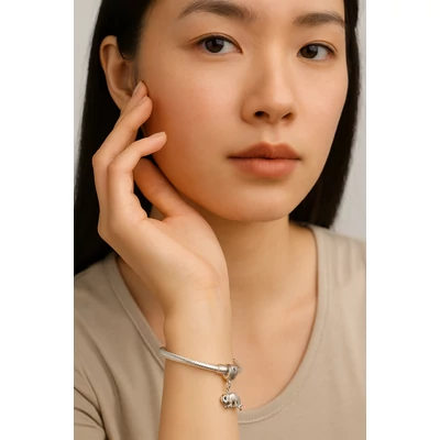 Ezüstözött színváltós kaméleon Pandora kompatibilis charm