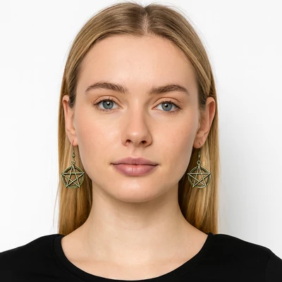 Odaát pentagram fülbevaló