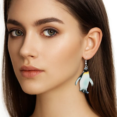 Akril pingvines fülbevaló