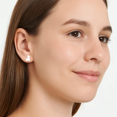 Acél kutyás fülbevaló