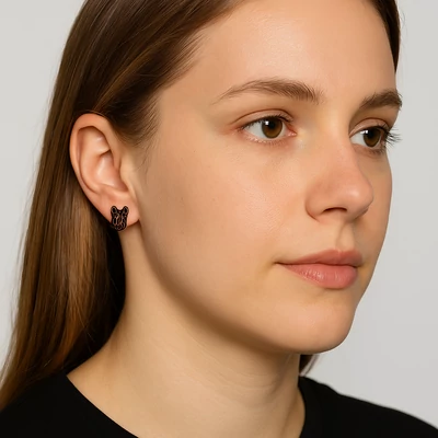 Acél francia bulldog fülbevaló