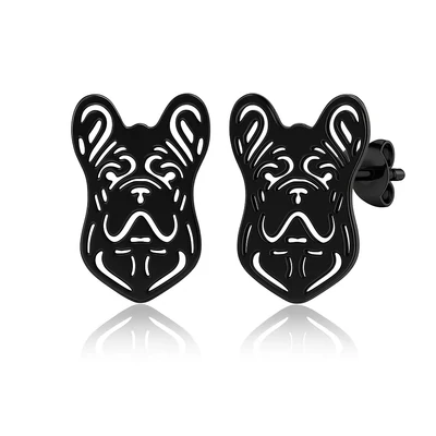 Acél francia bulldog fülbevaló