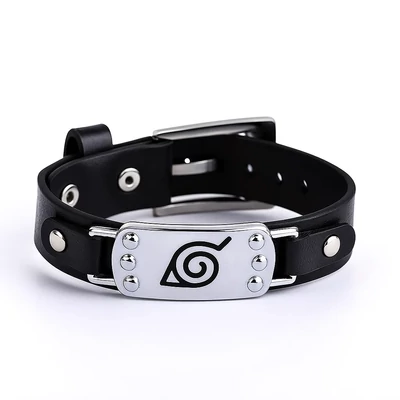 Fémlapos bőr Naruto karkötő