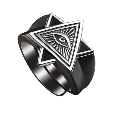 Acél szabadkőműves gyűrű