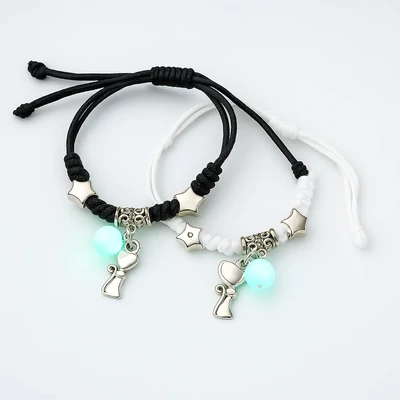 Világító cicás páros karkötő