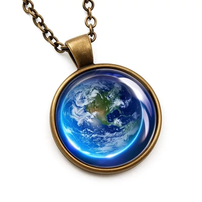 3 dimenziós Földgömb nyaklánc