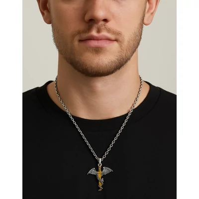 Sárkány a kardon nyaklánc