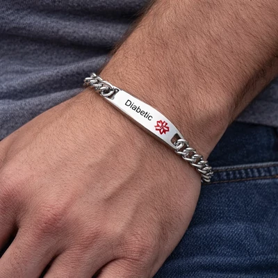 Acél diabétesz karkötő