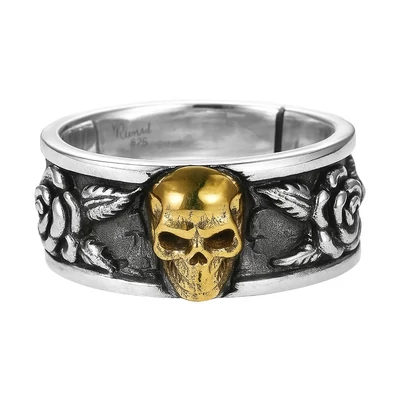 Acél koponyás rózsás gyűrű