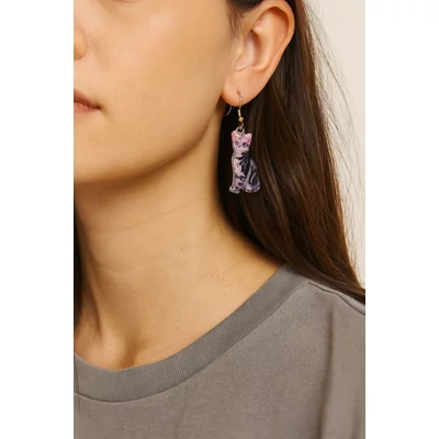 Akril cicás fülbevaló