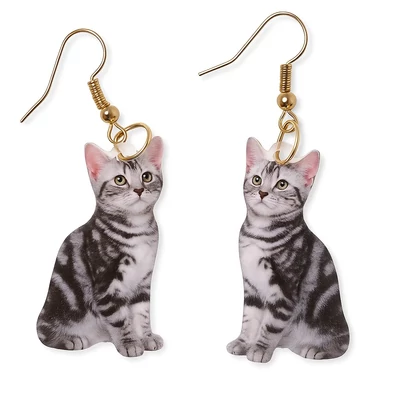 Akril cicás fülbevaló