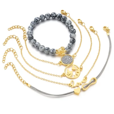 Ötrészes bohém karkötő szett