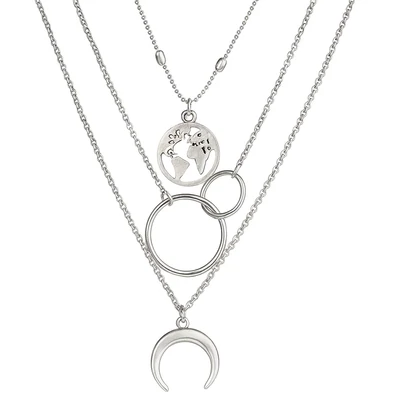 Háromrészes nyaklánc földgömbbel