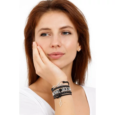 Bőr Michael Jackson karkötő