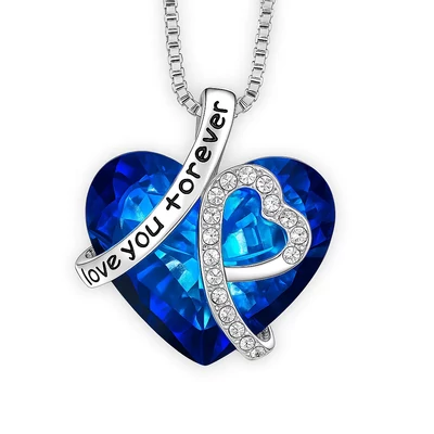 Kék kristályos &amp;quot;Örökké szeretlek&amp;quot; nyaklánc
