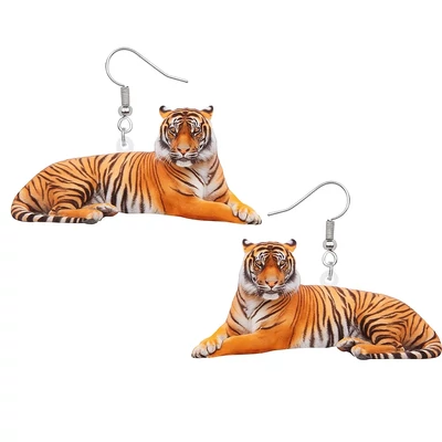 Akril tigris fülbevaló