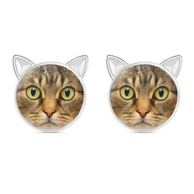 Üveges cicás fülbevaló