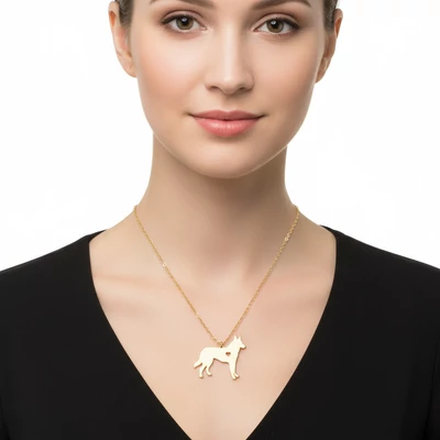 Aranyozott németjuhász nyaklánc