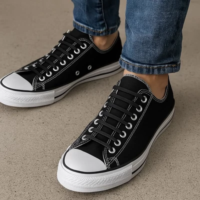 Szilikon cipőfűző szett (fekete)