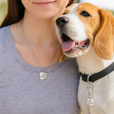 Ember és kutya páros nyaklánc