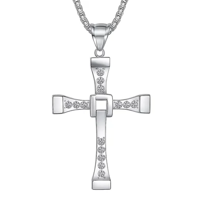 Acél kereszt nyaklánc Halálos Iramban stílusban