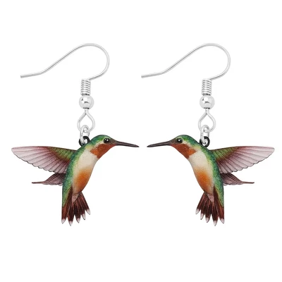 Akril kolibri fülbevaló