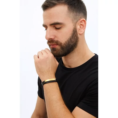 Acél fémlapos férfi karkötő