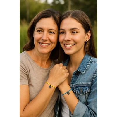 Kék-sárga anya-lánya páros karkötő