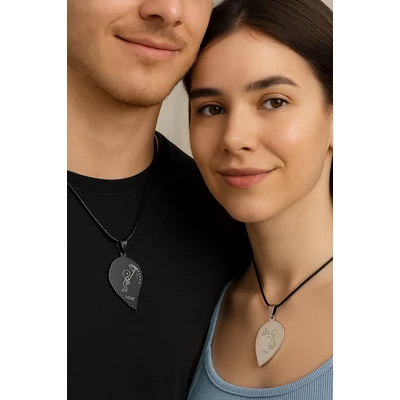 Hálós páros acél nyaklánc