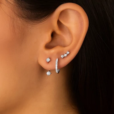 Háromrészes ezüstözött fülbevaló szett