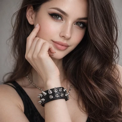 Szegecses bőr karkötő