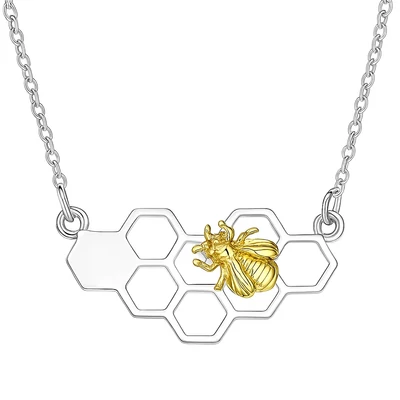 Kaptár alakú méhecskés nyaklánc