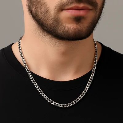 Uniszex acél nyaklánc