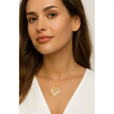 Szív alakú méhecskés nyaklánc