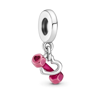 Súlyzó a szívben Pandora stílusú medál