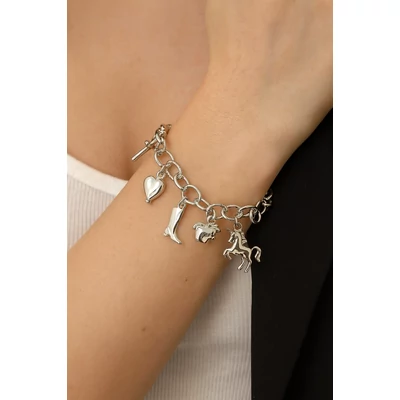 Ötmedálos lovas karkötő